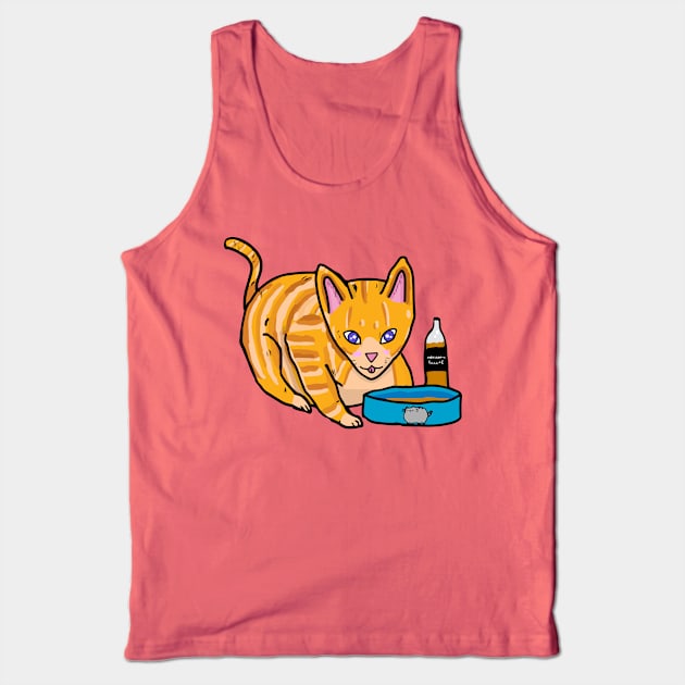 Tabby Cat Drunk Tank Top by RehdPanda